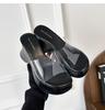 XJ-2 High-heeled Thick-soled One-word Cool Slippers for Women To Wear New Height-increasing Small Transparent Waterproof Sandals Slippers