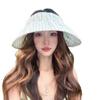 Bow Striped Sunscreen Visor Children Spring and Summer Big Eaves Show the Face Small Versatile Foldable Empty Top Hat