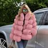Winter thickened loose commuter solid color rabbit fur jacket coat temperament comfortable casual style
