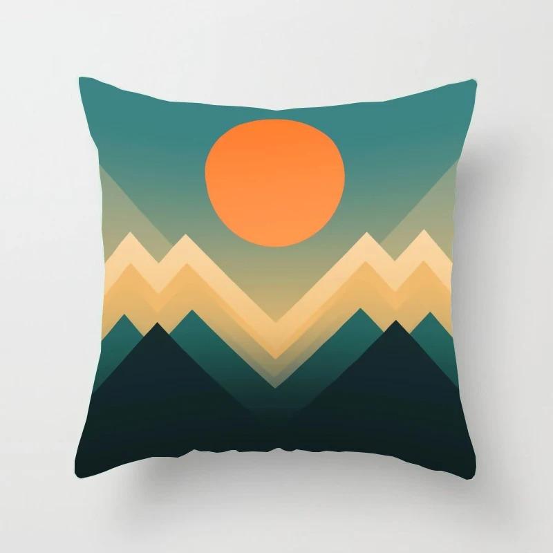 Creative Geometric Colorful Pattern Pillowcase Interior Decoration Office Living Room Home Pillowcase