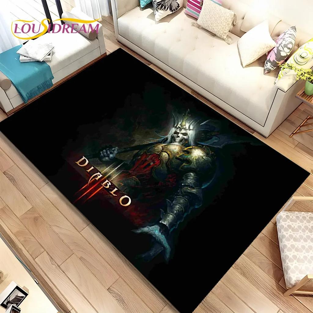 3D HD Diablo Game Gamer Cartoon Area Rug,Carpet Rug for Home Living Room Bedroom Sofa Doormat Decor,kid Play Non-slip Floor Mat