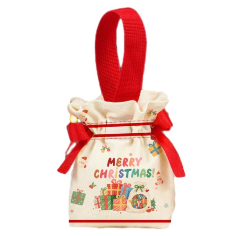 1-5pcs Christmas Drawstring Candy Bag New Year Gift Bags Party Gift Pouch Holiday Treat Sack Reusable Festive Favor Bag for Kids