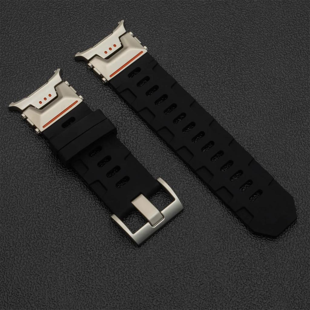 Luxuriöses weiches Silikonarmband für Samsung Galaxy Watch Ultra 47mm Sportarmband für Galaxy Watch Ultra Ohne Lücken Gebogenes Ende Armband