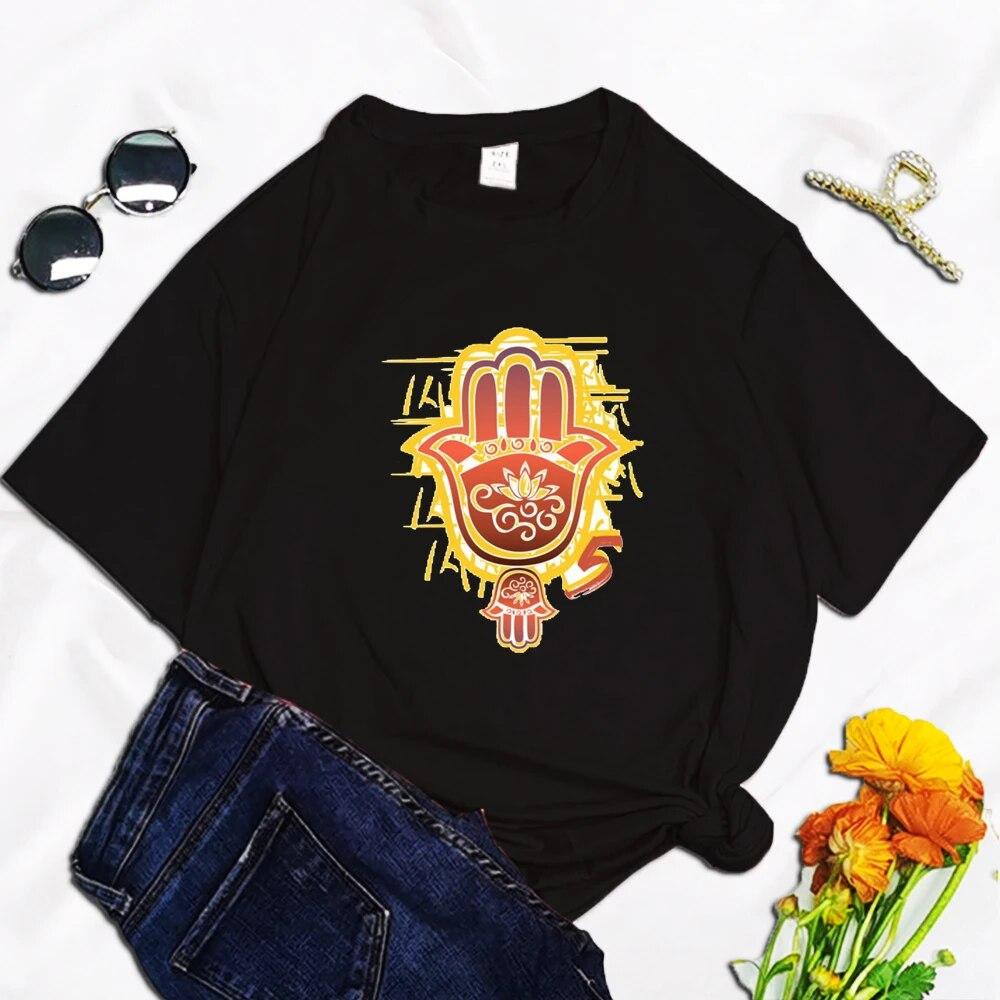 

Женские топы Hamse up с голубыми глазами и винтажным принтом, повседневная базовая футболка с круглым вырезом, черная рубашка с коротким рукавом, женская футболка 4XL