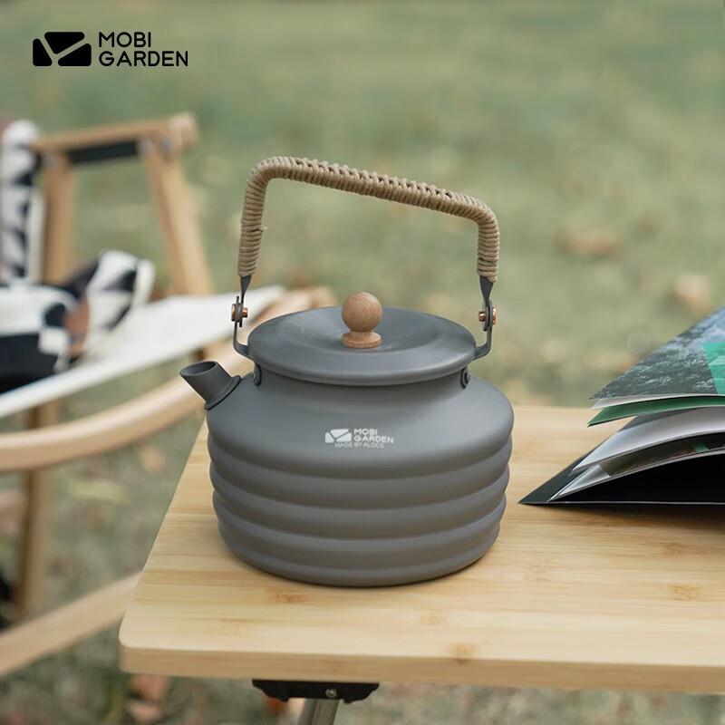 MOBIGARDEN Portable Aluminum Camping Kettle & Tea Set