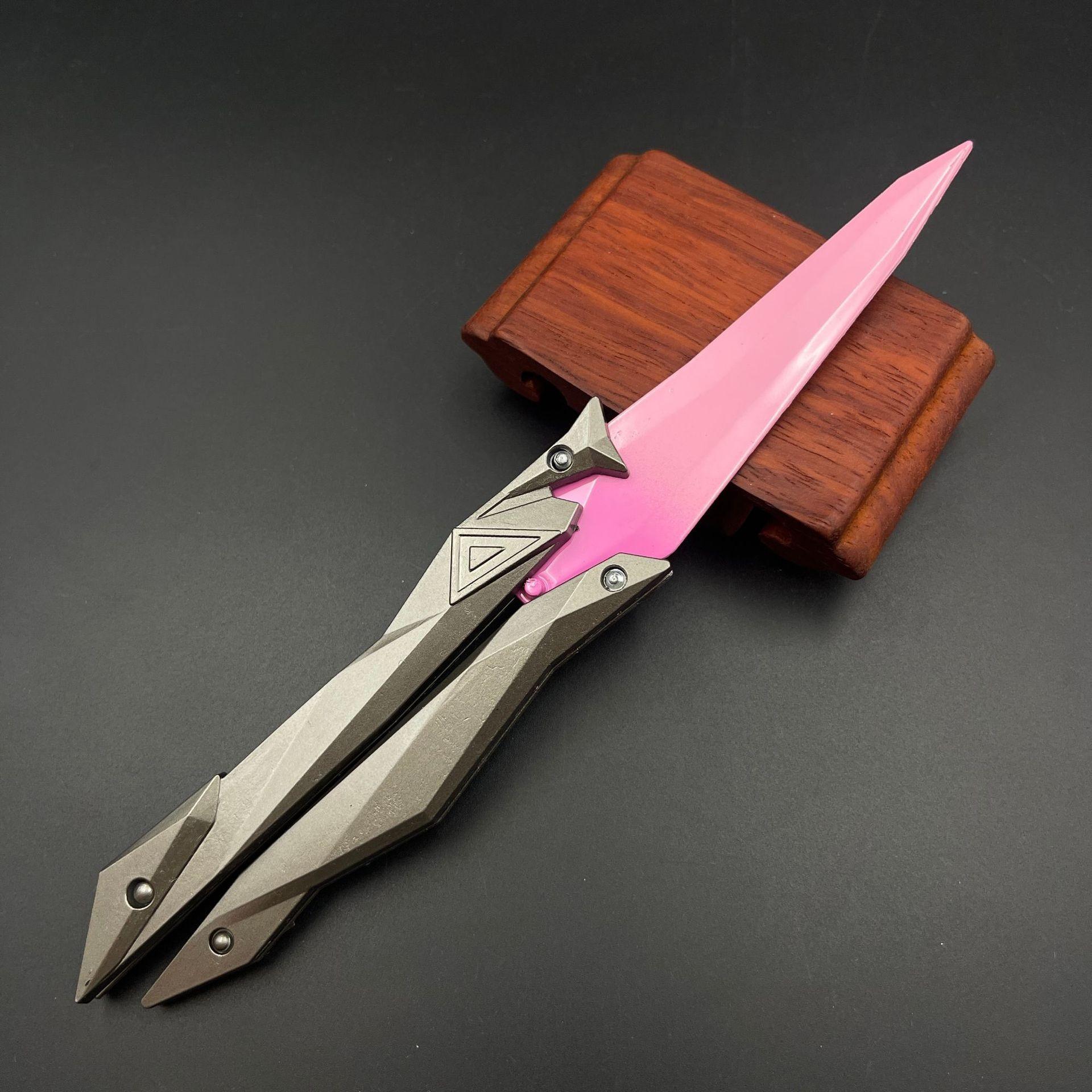 Складной нож-бабочка тактический шутер - Коллекционная игрушка с 3D гравировкой, портативное оружие ближнего боя для косплея/игрового аксессуара, подарки 22cm