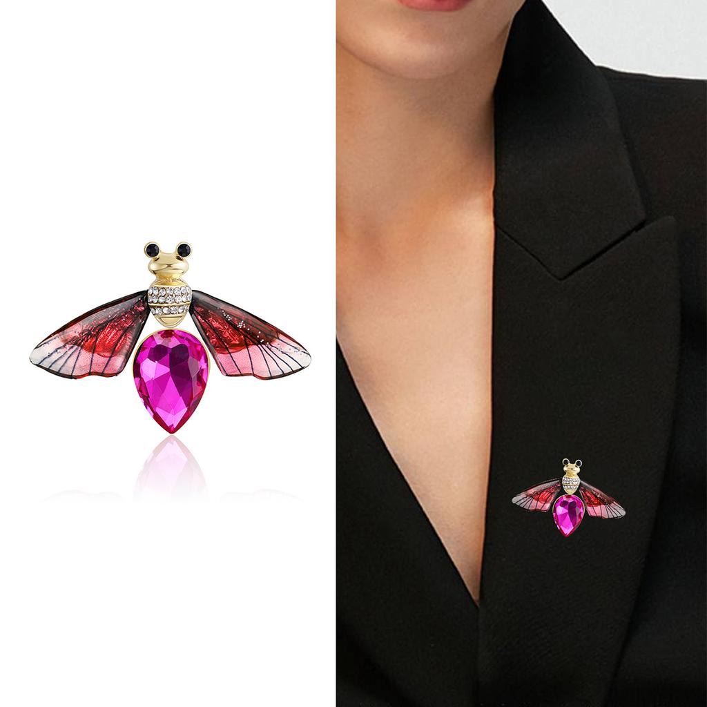 Spilla a forma di ape in cristallo carina Spilla da bavero premium Spilla anti-luce Accessori per spilla da abito Fibbia per cappello abbigliamento sciarpa di seta
