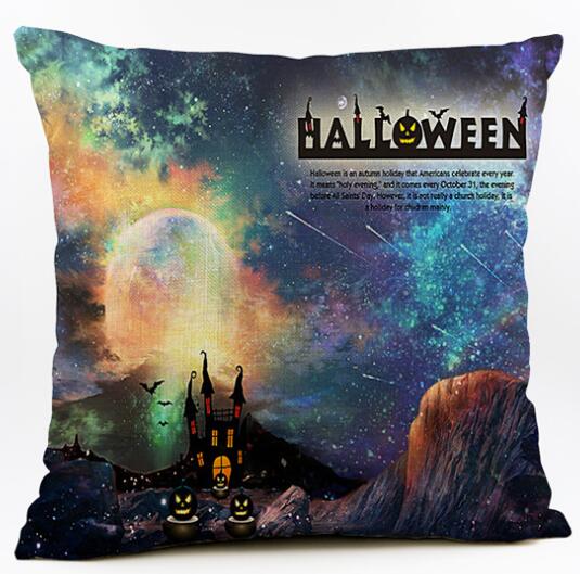 Halloween Cushion Cover Cartoon Printing Throw Pillow Cover Home Decoration Car Sofa Decorative Pillowcase Almofadas Decorativos