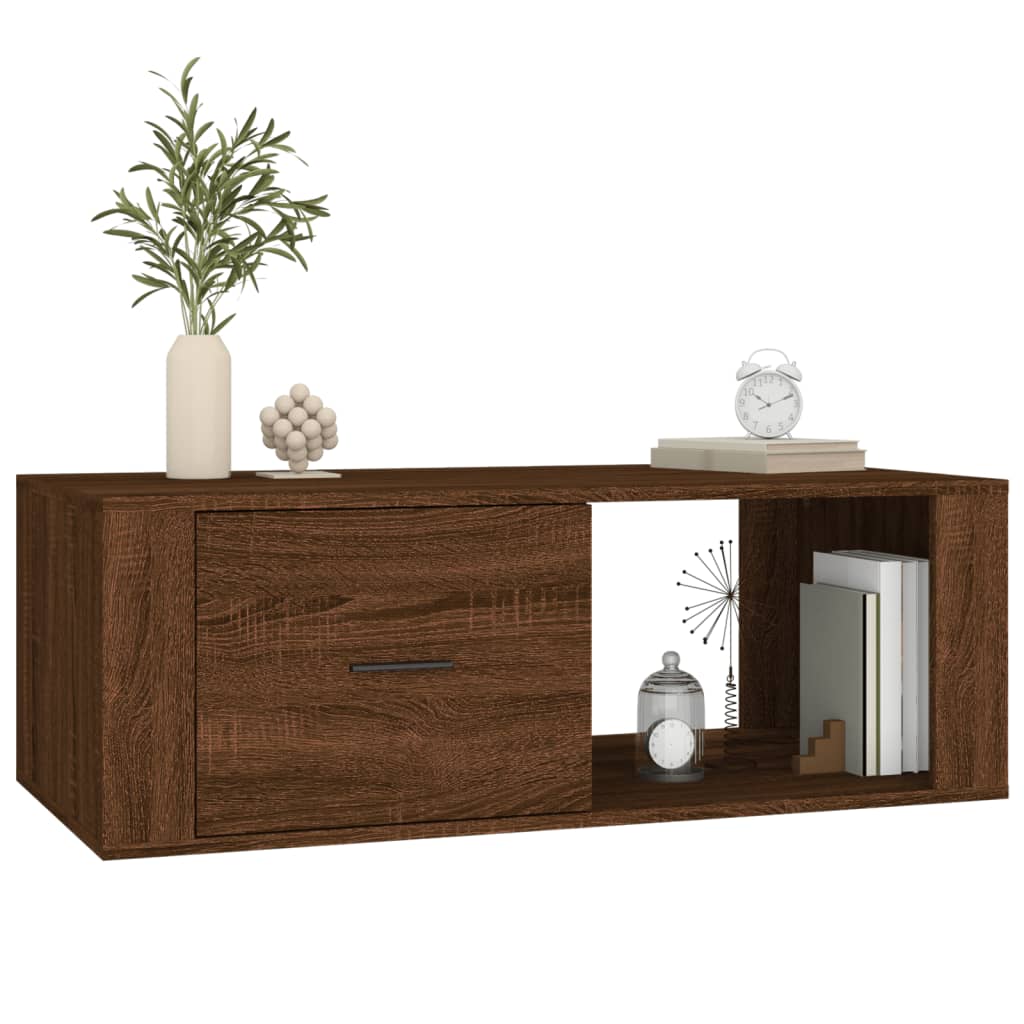 Coffee Table Brown Oak Effect 100 X 50.5 X 35 Cm Engineered Wood