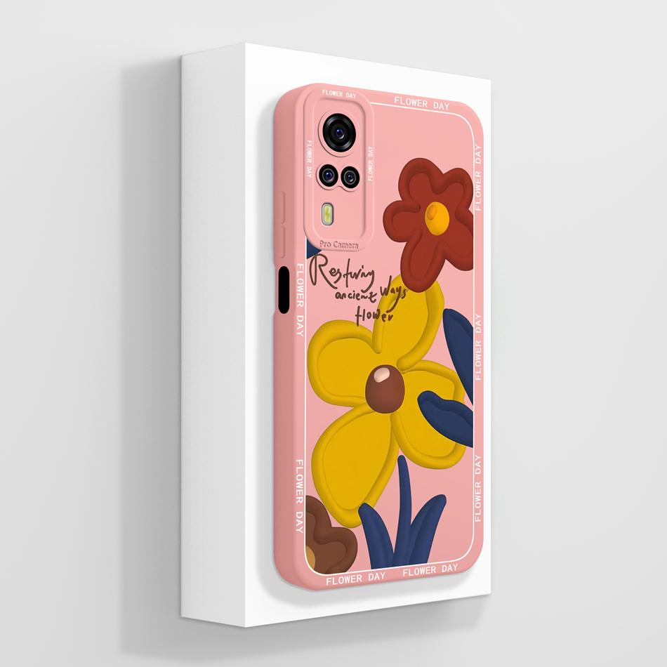 Per Vivo Y51 Y51A Y53S Y31 Y33 Custodia Squisita Cover Posteriore per Telefono Per Vivo Y 51(2020) Y 31 (2021) Cover Morbida in Silicone Liquido