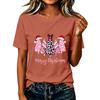 Women's Christmas Printed Short Sleeve T-Shirt Casual Holiday Top