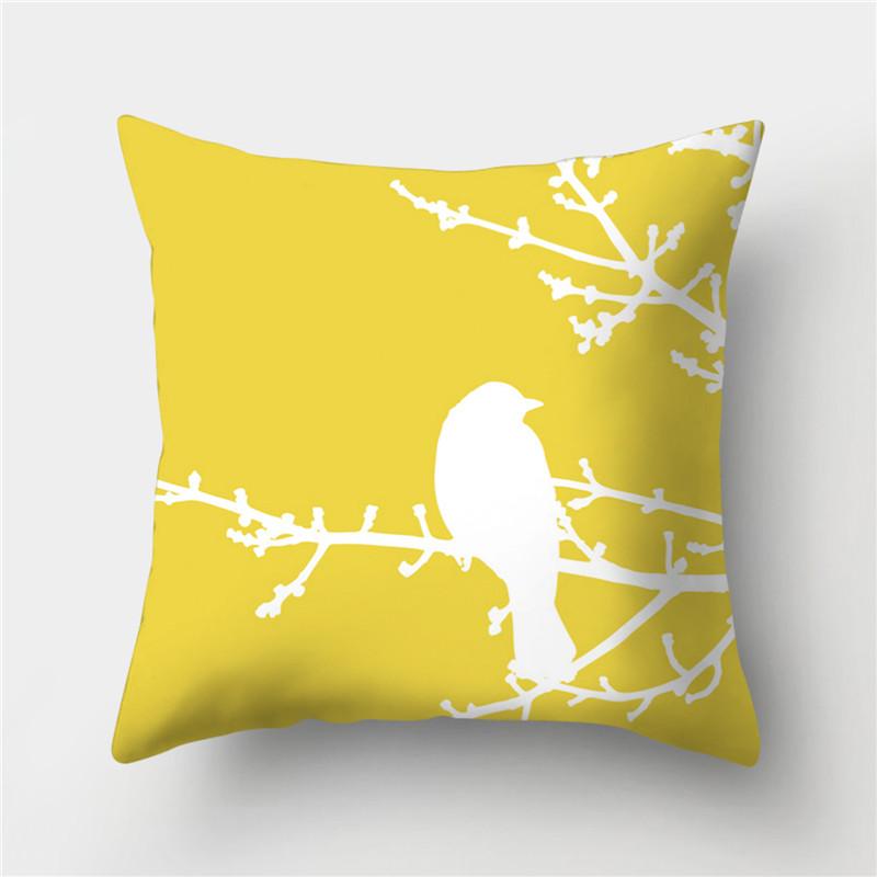 45x45 Polyester Kissenbezug Gelb Geometrisch Dekorativer Kissenbezug Wurfkissen Sofa Heimdeko