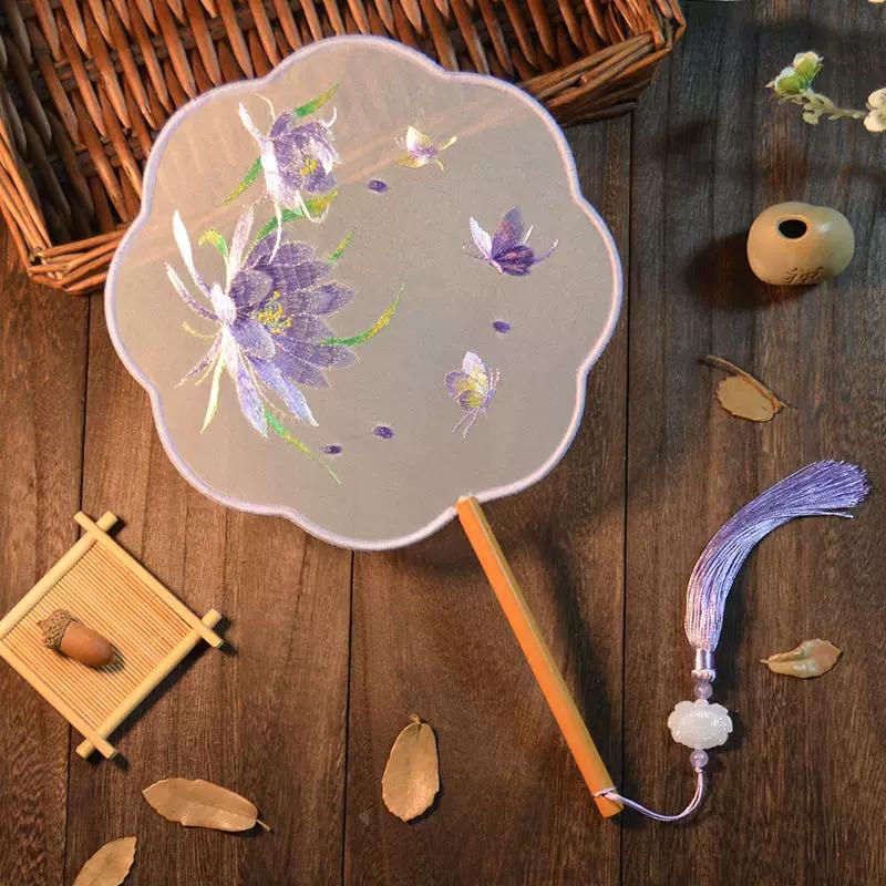 Suzhou Embroidery Round Fan, Double-Sided Embroidery, Traditional Dance Fan, Hanfu, Cheongsam, Embroidered Round Fan, Chinese Style, Photography