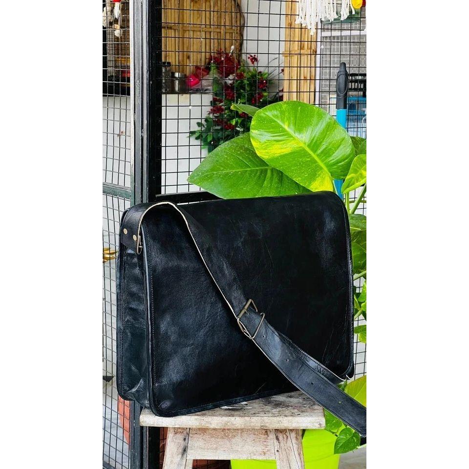 Vintage First Choice Leather Laptop Messenger Handmade Briefcase Bag Satchel