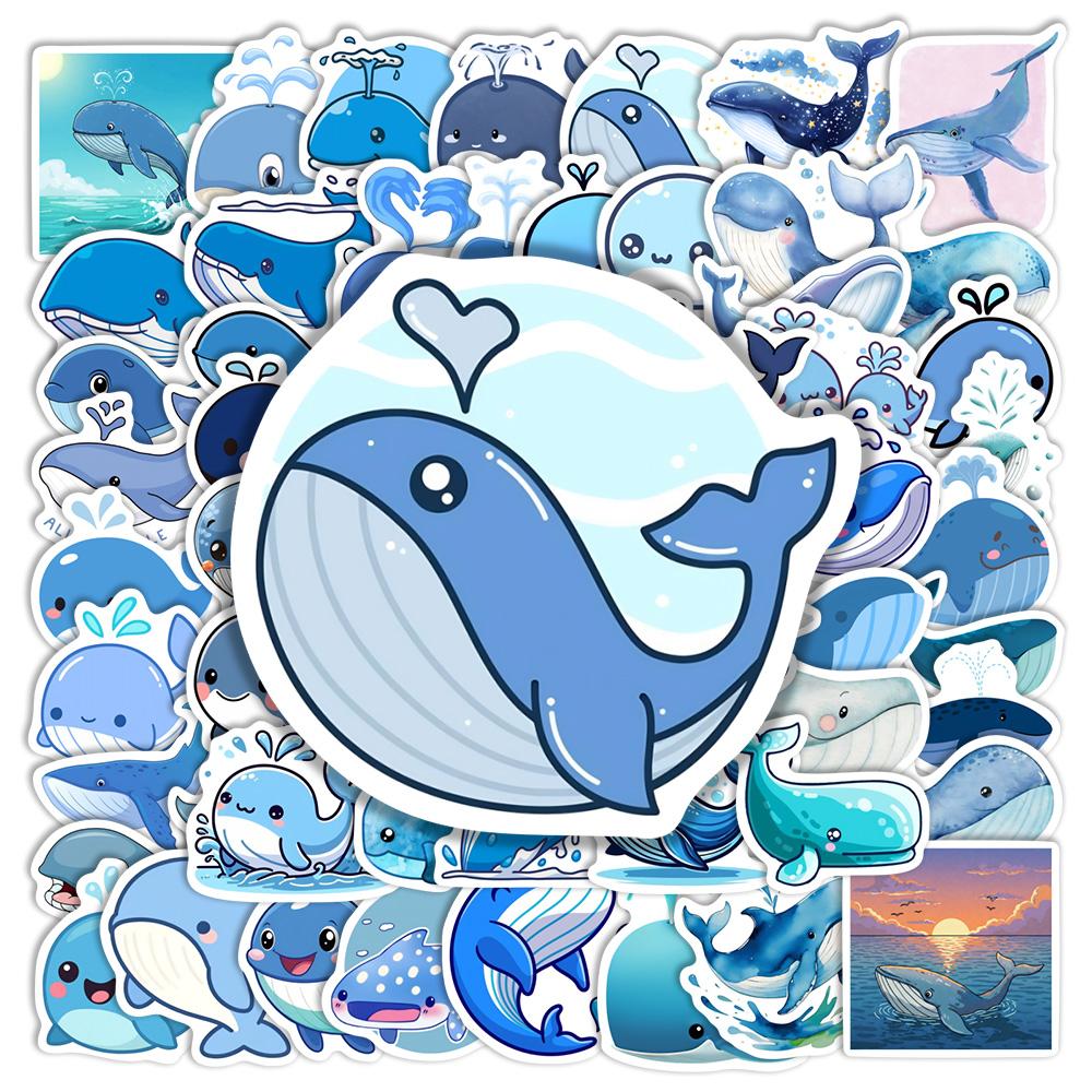 Cute Cartoon Whale Stickers Waterproof Vinyl Decal DIY Decorative Toys Gift for Laptop Phone Water Bottles Scrapbook Journals