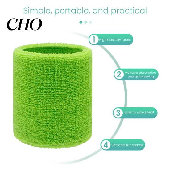 Sweat Absorbent Wristband Terry Cloth Wrist Sweatband Breathable Sports Band Men Gym Workout Women Athletic Running Football Volleyball Basketball