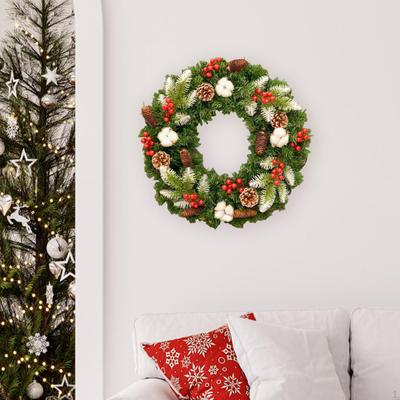 Christmas Wreath Front Door Winter for Festival Farmhouse Xmas