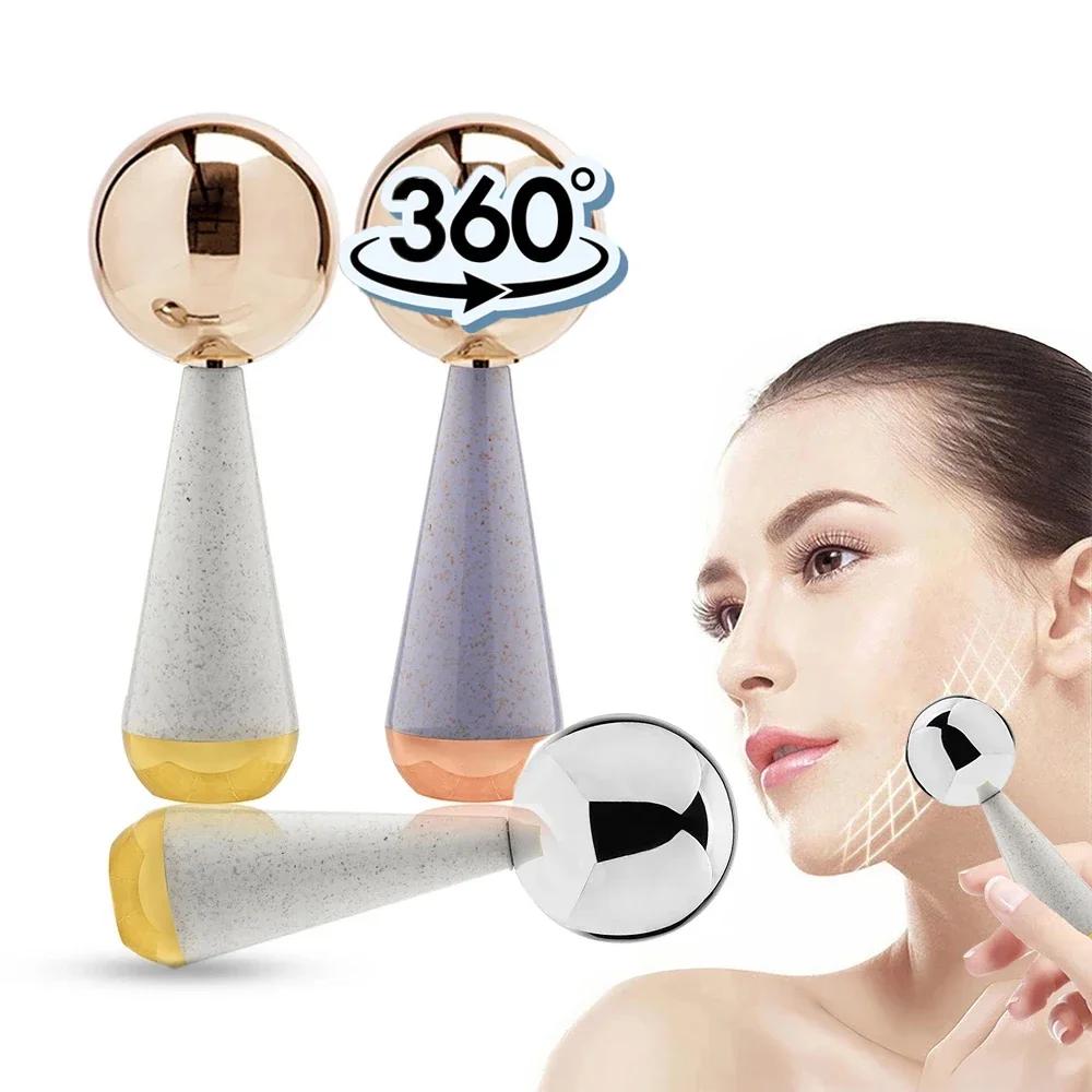 Ice Globes for Face Eyes Steel Hot & Cryo Sticks Facial Massager Tool Cooling Roller for Daily Beauty Routines Skin Care Gift