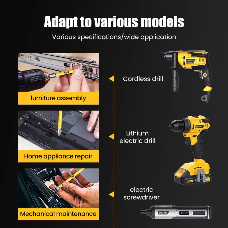5PC 25-150mm Non-Slip Magnetic Household Electric Driver Screw Set Impact Drill Bit Screw Alloy Steel Non-slip Cross Screwdriver