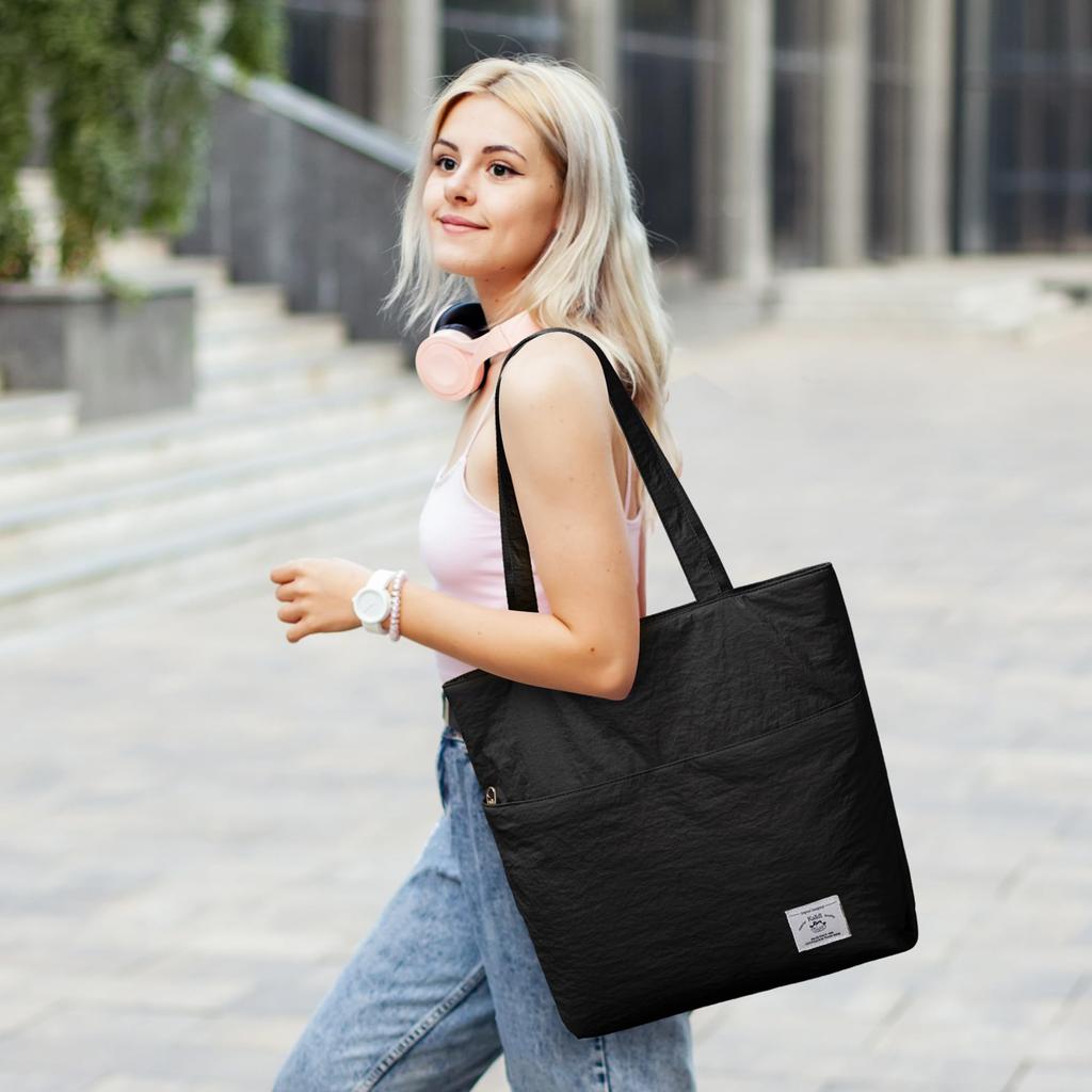 KALIDI FANCY FOREST Women's Tote Bag, Large Capacity Shoulder Bag, Commuter Bag, A4 Size, Lightweight, Travel, Water-Repellent