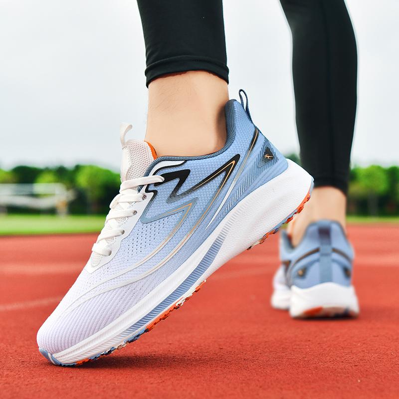 Men's Sports Shoes Full Length Carbon Board Running Shoes Men's Marathon Racing Shock Absorption Track and Field Training Shoes