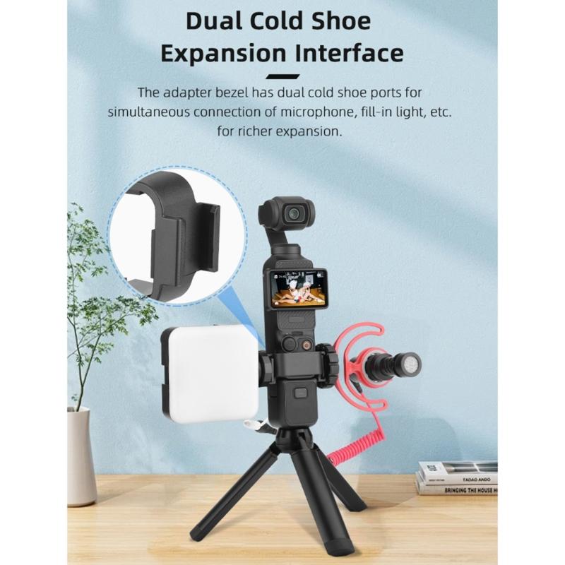 Adattatore Shoe Fredda Versatile per Gabbia Fotocamera per Pocket 3 Clip per Zaino Fotografico Perfetto per Riprese all'Aperto Fotografia di Viaggio