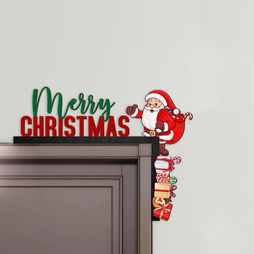 Santa Claus Door Top Decoration, Suitable for Christmas and Valentine's Day Door Corner Decoration, Party Decoration - Ideal Gift