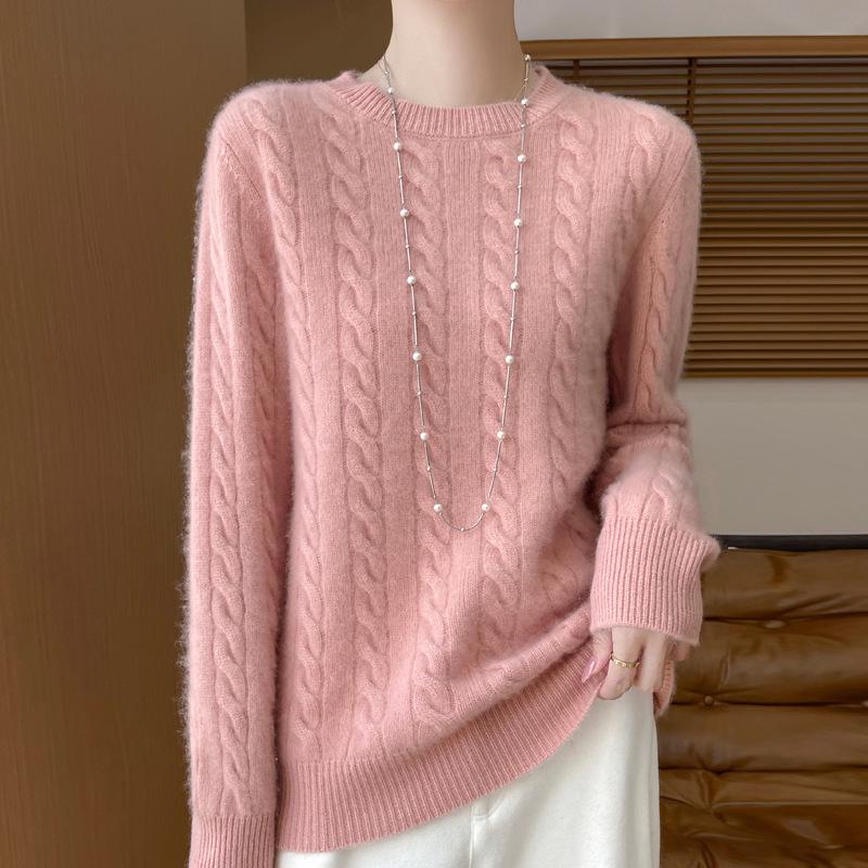 Fashionable Women's Pure Wool Loose Knit Sweater - Casual Autumn/Winter Outerwear