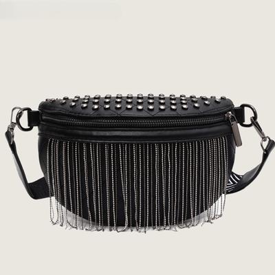 Borse a tracolla da donna di lusso Nuove di marca Designer Borsa da petto Decorata con borchie e nappe Grande capacità Marsupi da vita