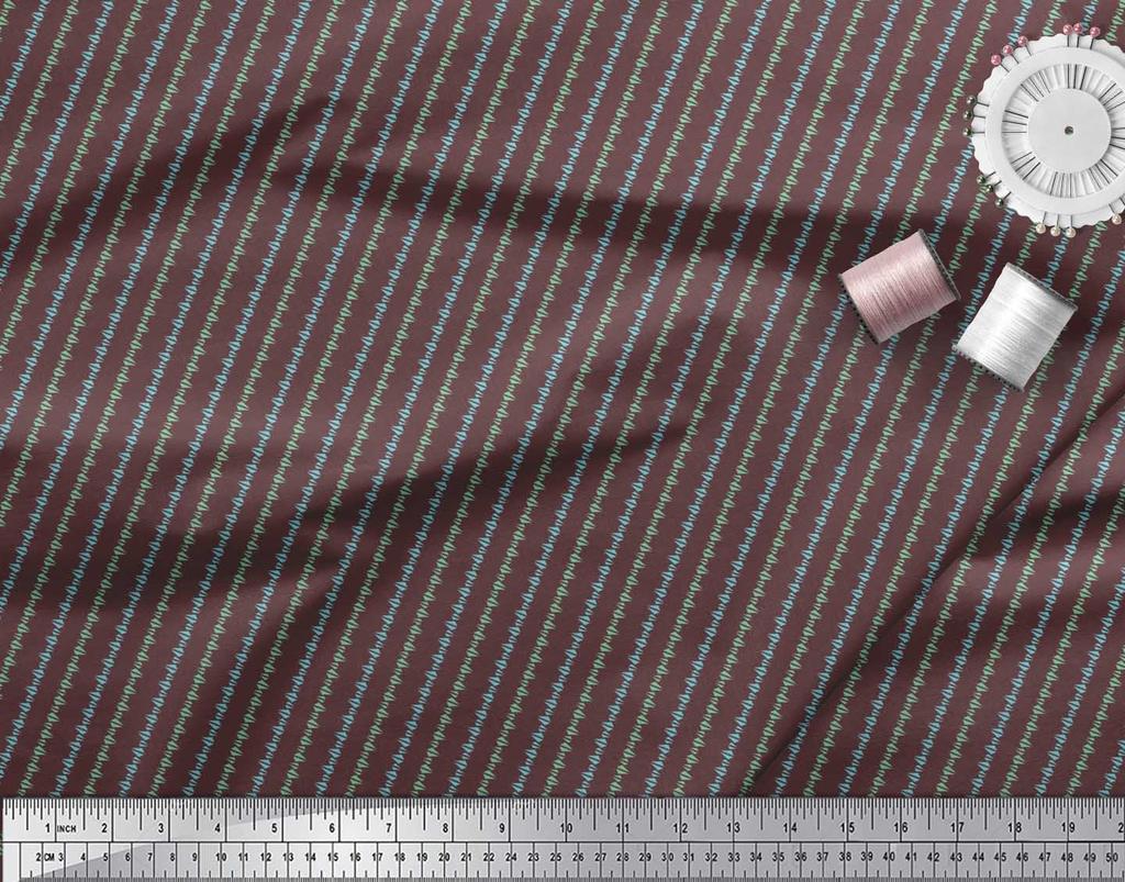 Soimoi Japan Crepe Satin Fabric Triangle Shirting Printed Craft Fabric by the Metre 42 Inch