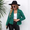 Spring Autumn Women's Lapel Zipper Long Sleeve Blazer Coat, European Style Casual Outerwear for Women, Leisure Wholesale Women Clothing