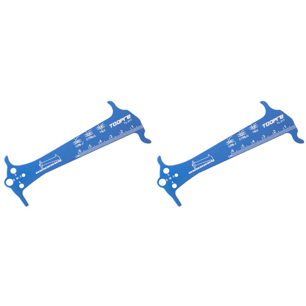 2pcs MTB Road Bike Chains Gauge Bicycle Chain Wear Indicator Checker Screw Diameter Measurement Ruler Cycling Repair Tool Calipe