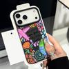 For iPhone 17 Pro Max Case Luxury Cartoon Fire Balloon Pattern Leather Texture Silicone Cover For iPhone 16 Pro Max 15 14 13 12 11 16E Air