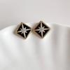 Versatile Retro Silver Zircon Starburst Rhombus Stud Earrings - High-End Niche Ear Jewelry