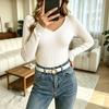 Pull en tricot à col en V pour femme pour un usage quotidien décontracté
