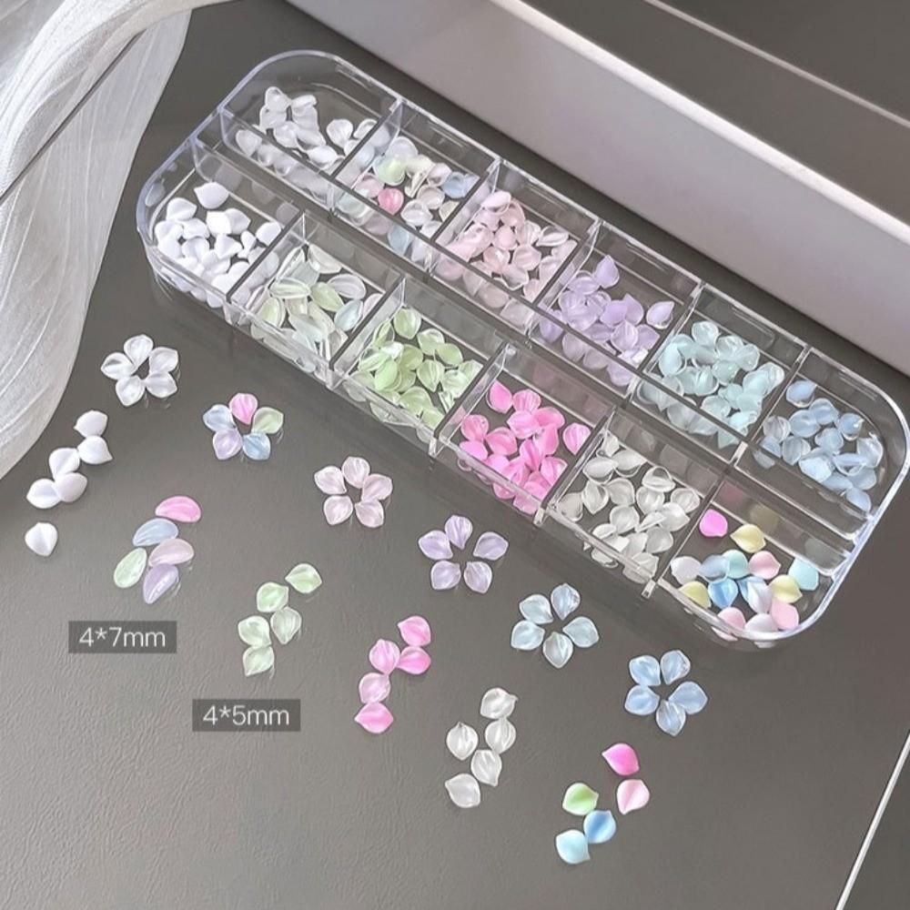 3D Flower Petals Nail Art Glitter Set Transparent Nail Charms Decorations Manicure Accessories