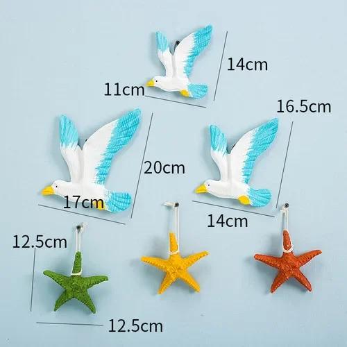 Resin Wall Hanging Seabird Living Room Painted Seagull Cafe Background Decoration Gift Interior