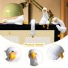 4Pcs 3D Craft Figurine Computer Monitor Decors Desk Home Small Goose Statues Small Goose Statues TV Monitor Desk Table Shelf