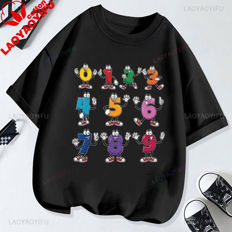 Number Day Math Day TShirt 100 Days Math Numbers TShirt Summer Unisex Clothing Versatile Creativity Short Sleeve Printed Tops