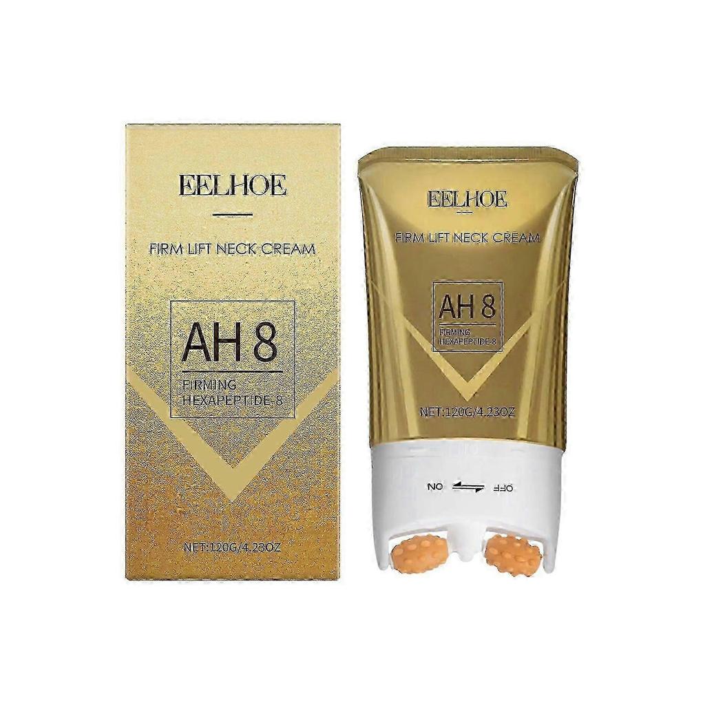 AH-8 Firming Neck Cream for Crepey Skin Body Care Comfort Neck Firming Cream with Roller, Anti-Aging Moisturizer for Neck and Chest, Skin Tightening L