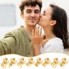 304 Stainless Steel Open Cuff Rings, with Stainless Steel Pendants, Mixed Shapes, 30~38mm, 8pcs/set