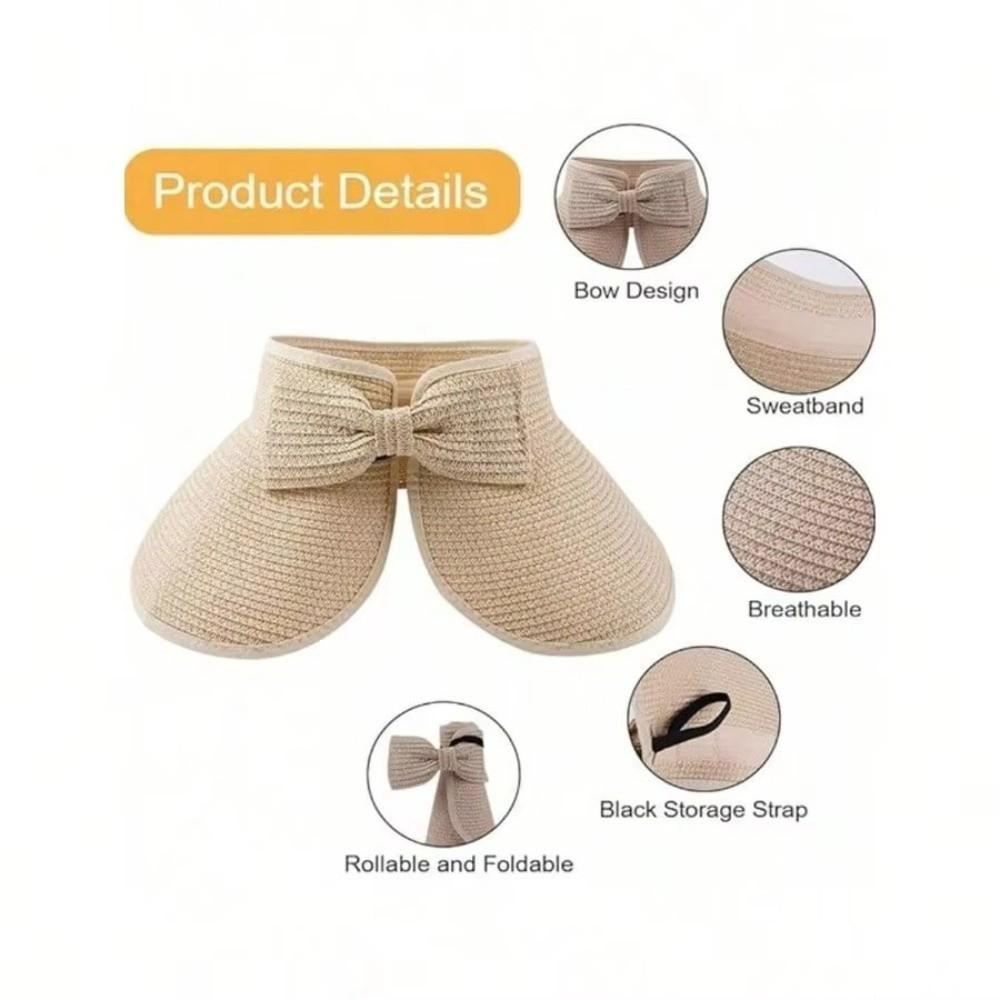 Bohemian Style Women's Sun Hat Open Top Straw Hat New Beach Hat  Outdoor & Travel