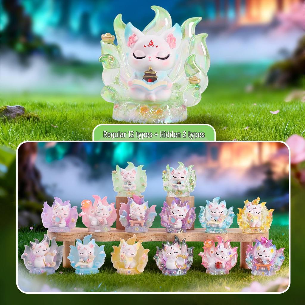 Nine-Tailed Fox Girl Fantasy Figurine: Ancient Wisdom Mystery Box Ornament