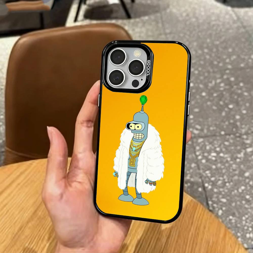 F-Funny B-Bender F-Futurama    Phone Case For iPhone17,16,15,14,13,12,11 Plus,Pro Max Colored Silver Plated Inside Cover iPhone13PROMAX
