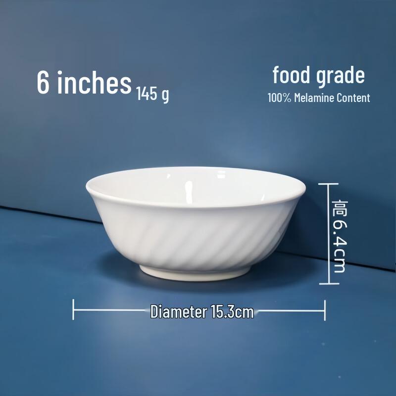 Zhi Shi White A5 Melamine Commercial Bowls (10-Pack)