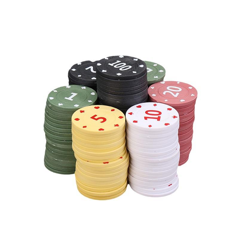 Boxed Set: 100 Plastic Baccarat Mahjong Poker Machine Tokens