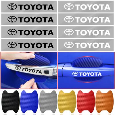 Adesivo Porta Auto Fibra di Carbonio Graffi Pellicola Protezione Maniglia Auto per TRD GR Yaris Hilux Corolla Prius Avensis Emblema Auris