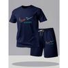 Ropa Deportiva de Verano Traje para Hombre Moda Conjunto de Dos Piezas Deportes Fitness Running Casual Secado Rápido Mangas Cortas Pantalones Cortos Conjunto para Hombre