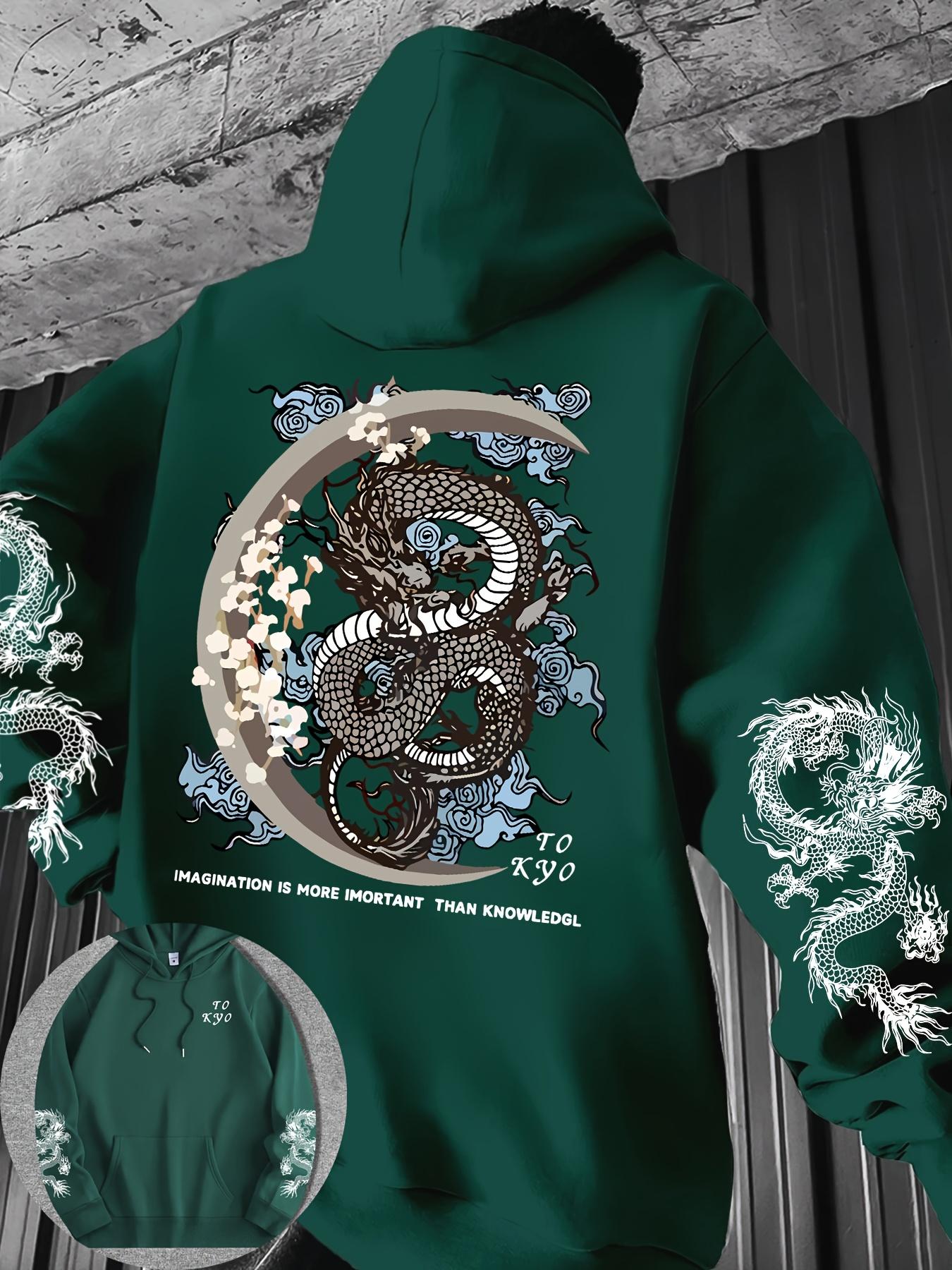 

Chinese dragon autumn streetwear brand American retro gothic gothic hoodie men and women loose cotton hip sweatshirt 3XL