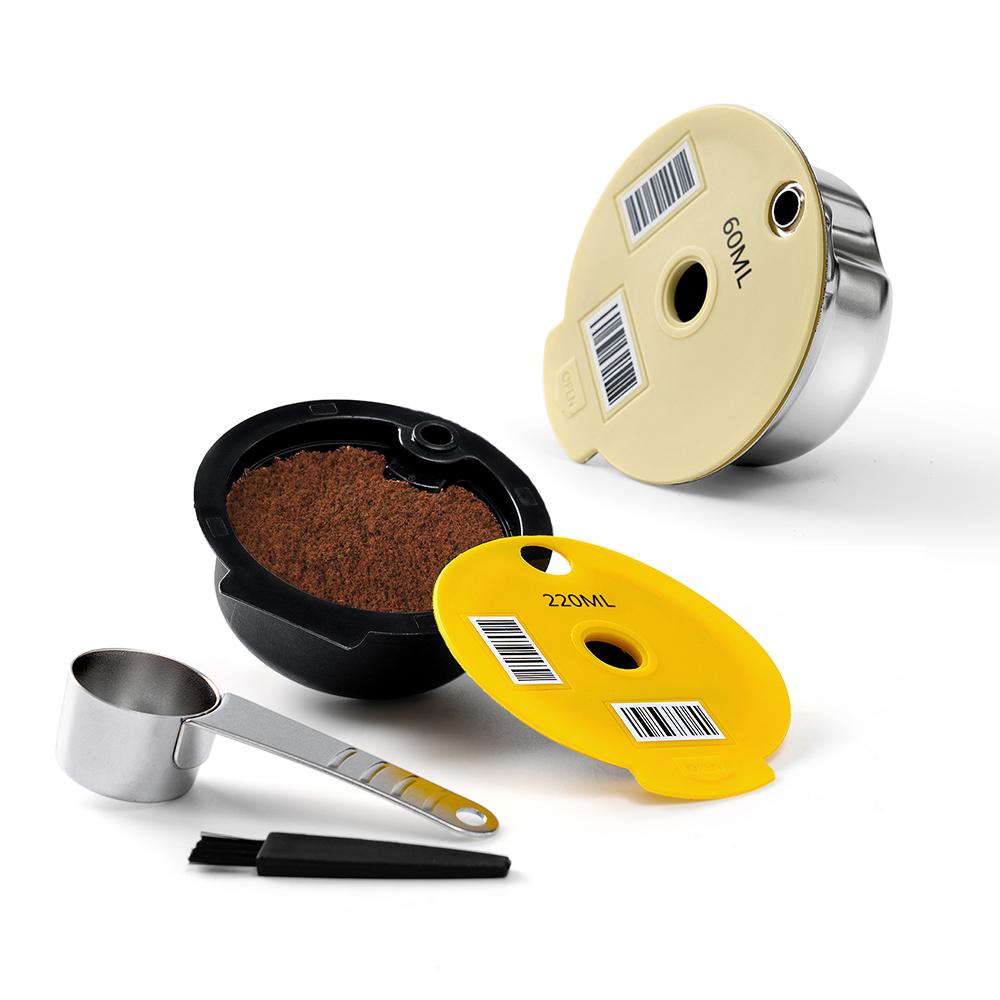 Reusable Coffee Capsule Pods for BOSCH-s Machine Tassimo Happy Vivy Stainless Steel Refillable Coffee Maker Filter 180ML/220ML